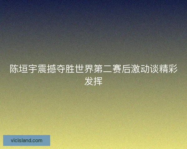 陈垣宇震撼夺胜世界第二赛后激动谈精彩发挥
